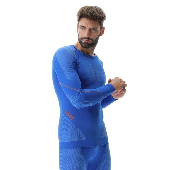 NWT UYN Evolutyon Base Layer Long Sleeve Shirt, Lapis Blue/Orange, Size L/XL - Picture 3 of 12